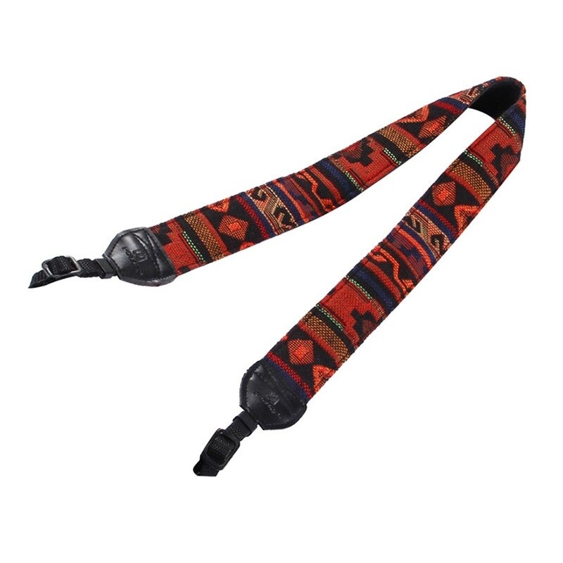 Retro Style Double Cotton Yard Colorful Pattern Shoulder 3 Straps & Hand Grips