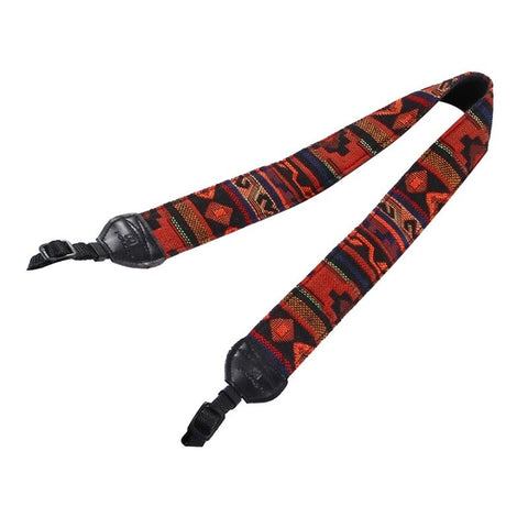 Retro Style Double Cotton Yard Colorful Pattern Shoulder 3 Straps & Hand Grips