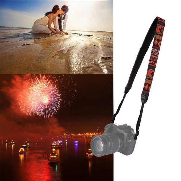 Retro Style Double Cotton Yard Colorful Pattern Shoulder 3 Straps & Hand Grips