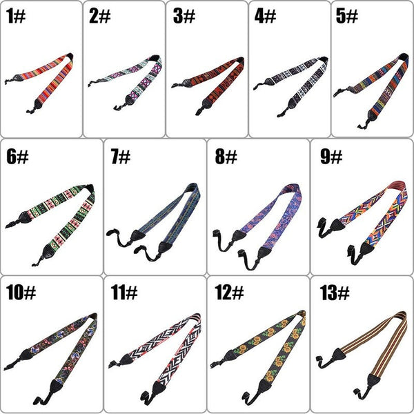 Retro Style Double Cotton Yard Colorful Pattern Shoulder 3 Straps & Hand Grips