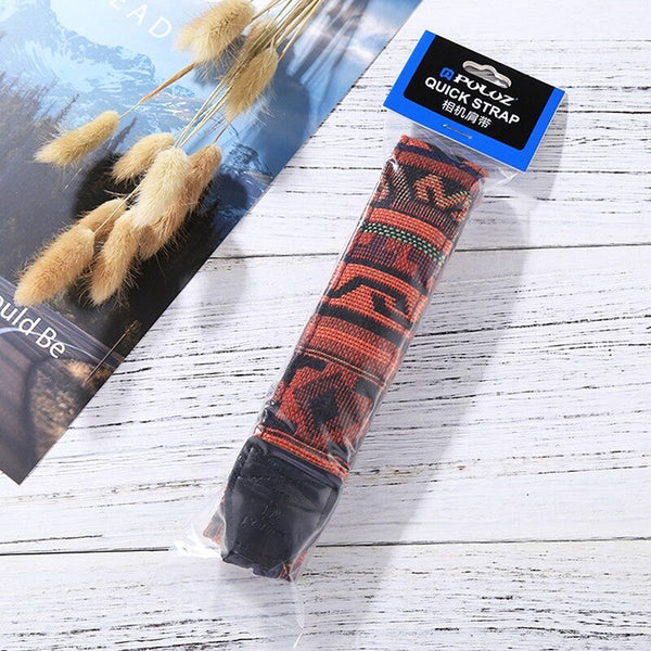 Retro Style Double Cotton Yard Colorful Pattern Shoulder 3 Straps & Hand Grips