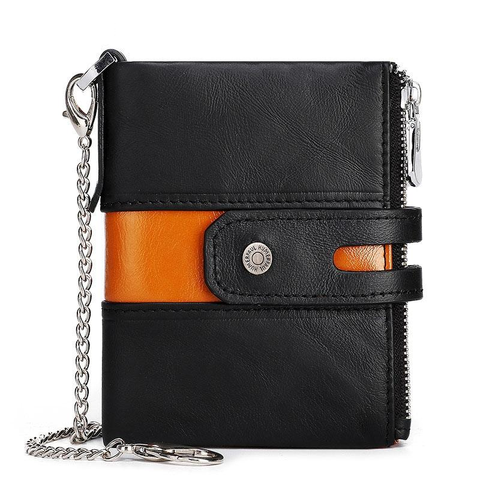 Mens Retro Coin Purse With Rfid Protection Black Wallets
