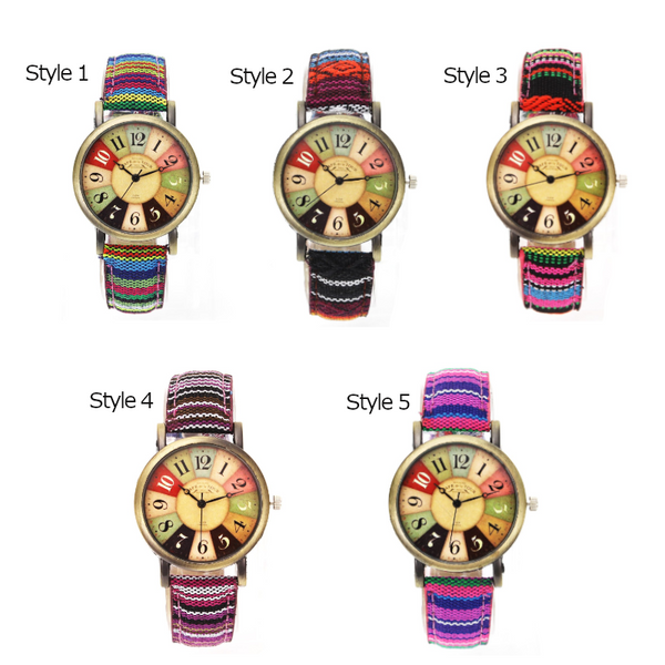 Veile Studios Retro Rainbow Pattern Unisex Watches
