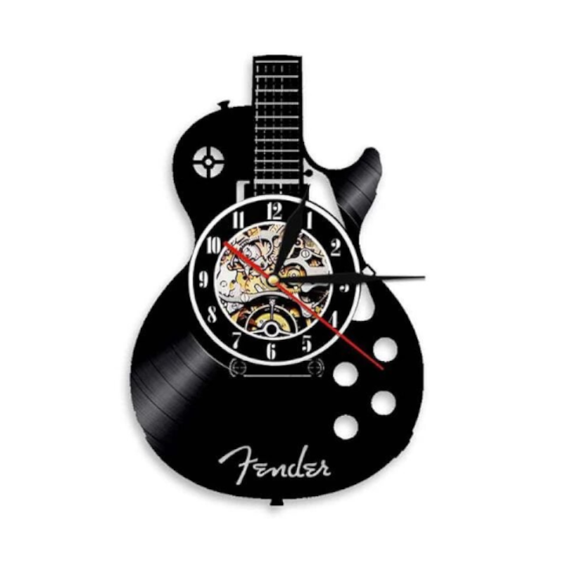 Retro Guitar Vinyl Record Wall Clock Wall Clocks
