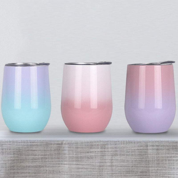 Coffee Cups Insulated Stainless Steel Wine With Lid 360Ml Capacity Mugs