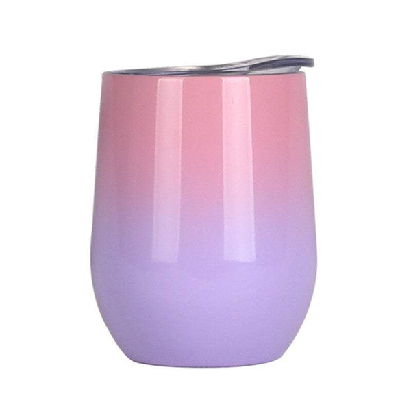 Coffee Cups Insulated Stainless Steel Wine With Lid 360Ml Capacity Mugs