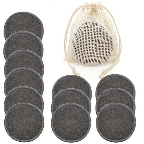 Reusable Bamboo Makeup Remover Pads Towel Washable Rounds Cleansing Facial Sponges Applicators & Cotton