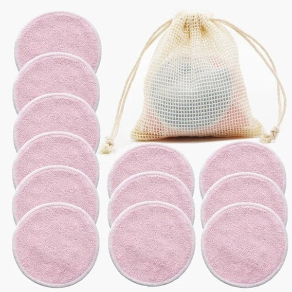 Reusable Bamboo Makeup Remover Pads Towel Washable Rounds Cleansing Facial Sponges Applicators & Cotton
