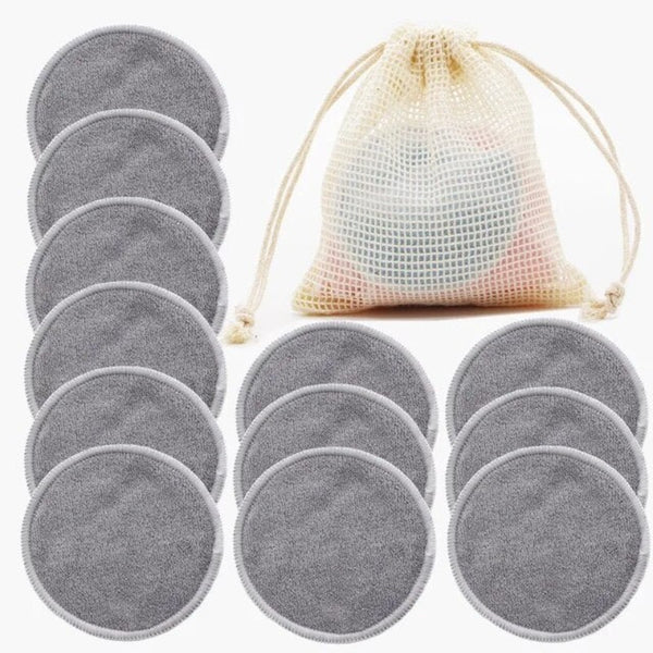 Reusable Bamboo Makeup Remover Pads Towel Washable Rounds Cleansing Facial Sponges Applicators & Cotton
