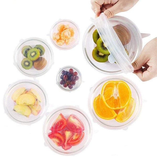 Kitchenware Reusable Silicone Food Covers Fresh Keeping Wrap Stretch Seal Lids Bowl Cling Film Foil & Food Wraps