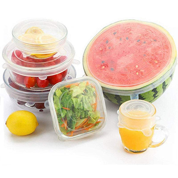 Kitchenware Reusable Silicone Food Covers Fresh Keeping Wrap Stretch Seal Lids Bowl Cling Film Foil & Food Wraps