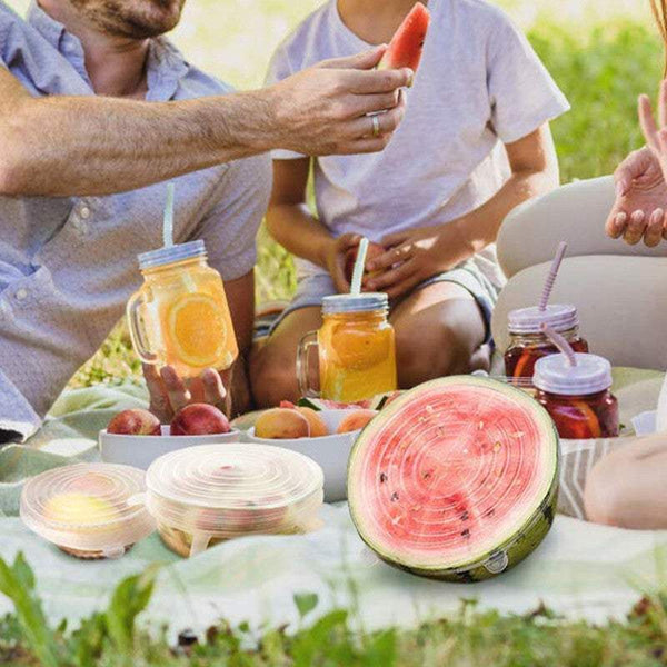 Kitchenware Reusable Silicone Food Covers Fresh Keeping Wrap Stretch Seal Lids Bowl Cling Film Foil & Food Wraps