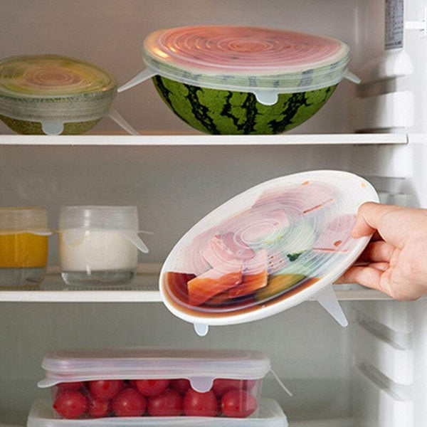 Kitchenware Reusable Silicone Food Covers Fresh Keeping Wrap Stretch Seal Lids Bowl Cling Film Foil & Food Wraps