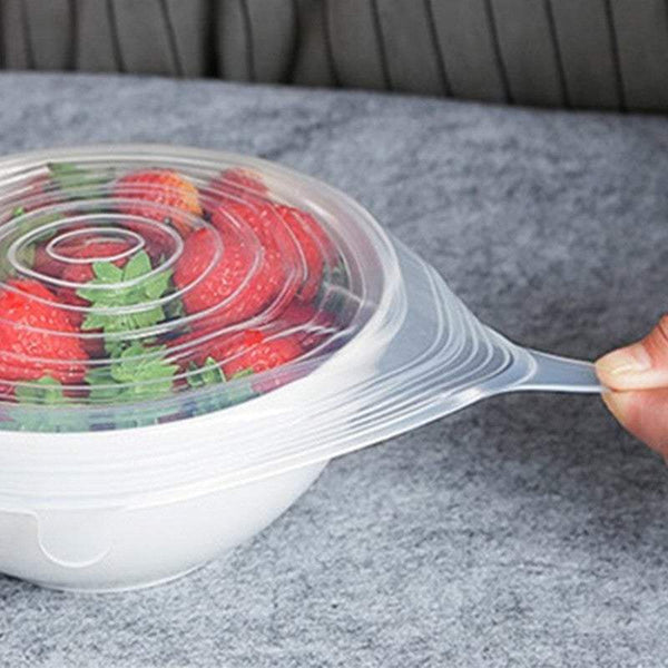 Kitchenware Reusable Silicone Food Covers Fresh Keeping Wrap Stretch Seal Lids Bowl Cling Film Foil & Food Wraps