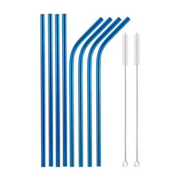 Reusable Rainbow Stainless Steel Straight Or Bent Metal Straws Party Supplies Straws & Stirrers