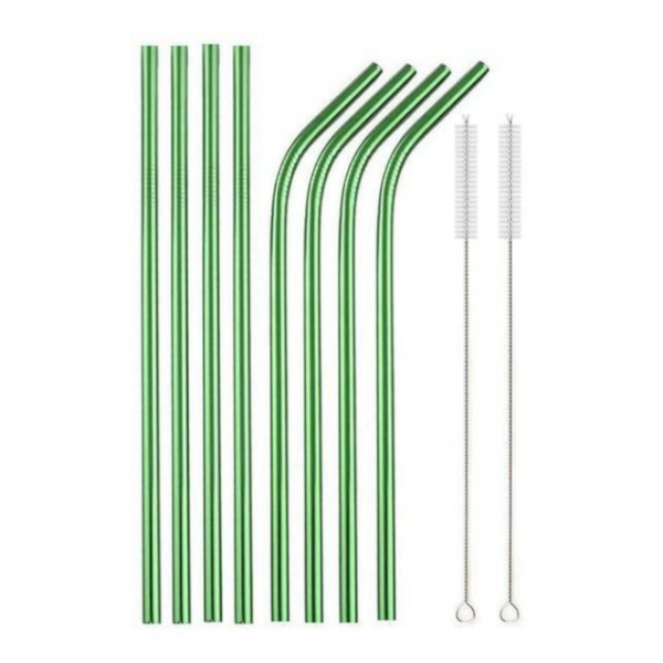 Reusable Rainbow Stainless Steel Straight Or Bent Metal Straws Party Supplies Straws & Stirrers