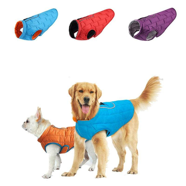 Dog Apparel Reversible Waterproof Jacket Soft Autumn And Winter Pet Clothes Warm Vest