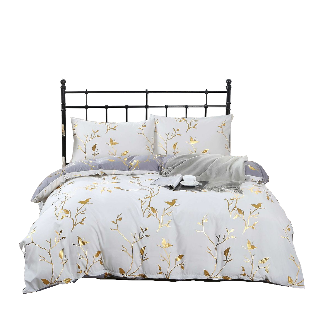 Fabric Fantastic Reversible Design King Size White Duvet Quilt Cover Set Quilt Covers