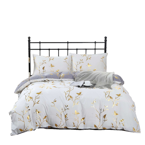 Fabric Fantastic Reversible Design King Size White Duvet Quilt Cover Set Quilt Covers