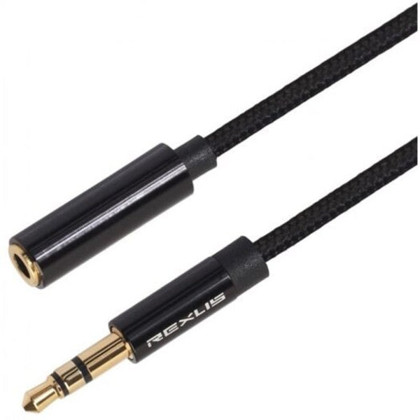 Aux Male To Female Extension Cable 3.5Mm Black 0.5M Cables & Adapters