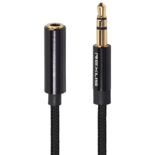 Aux Male To Female Extension Cable 3.5Mm Black 0.5M Cables & Adapters