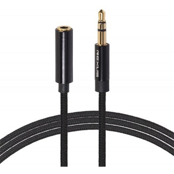 Aux Male To Female Extension Cable 3.5Mm Black 0.5M Cables & Adapters