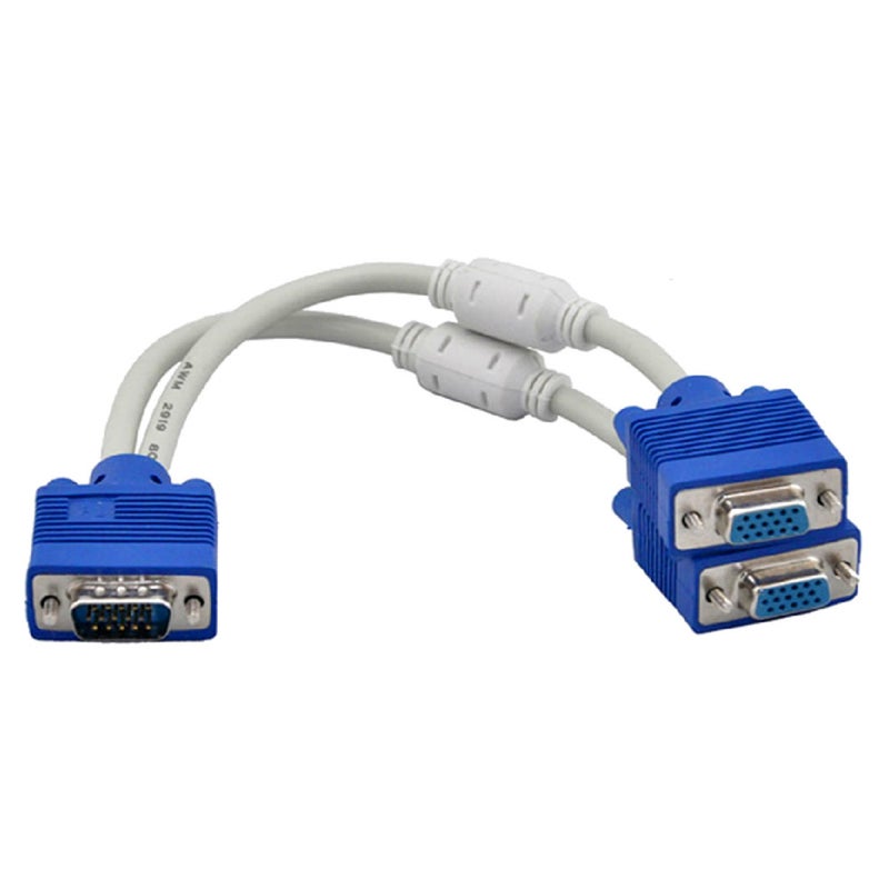 Rgb Vga Svga Male To 2 Two Hdb15 Female Splitter Adapter Extension Cable With Core Adaptor Connector Converter Splitters Couplers & Adapters