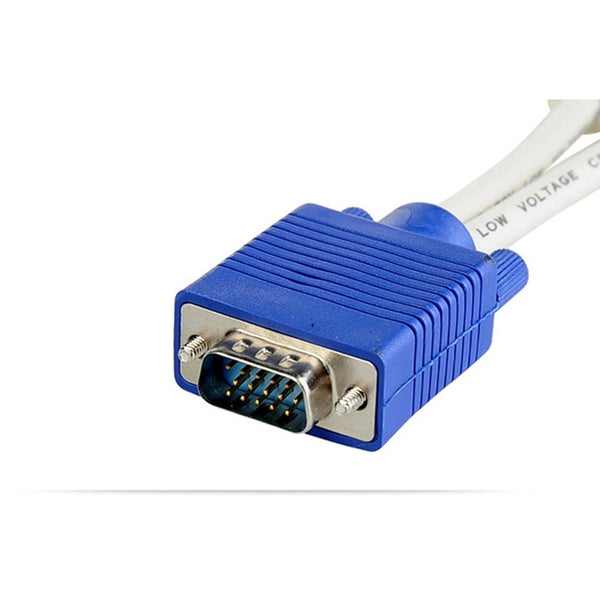 Rgb Vga Svga Male To 2 Two Hdb15 Female Splitter Adapter Extension Cable With Core Adaptor Connector Converter Splitters Couplers & Adapters
