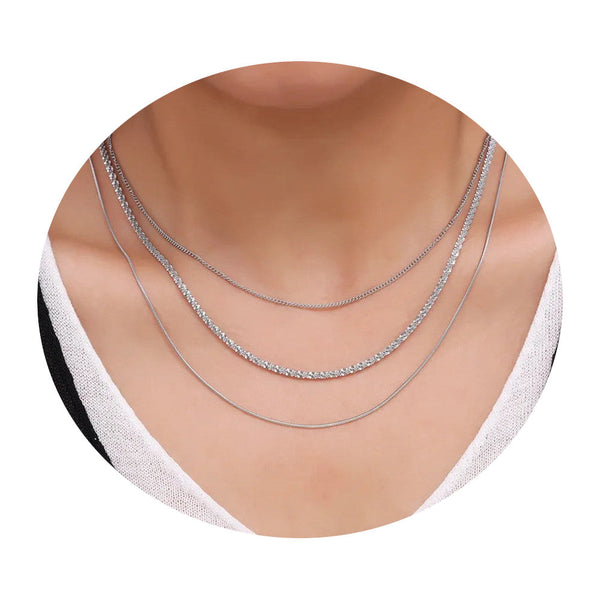 Fashionable Cuban Titanium Steel Necklace Hip Hop Style Multi Layer Layered Women's Collarbone Chain Necklaces & Pendants