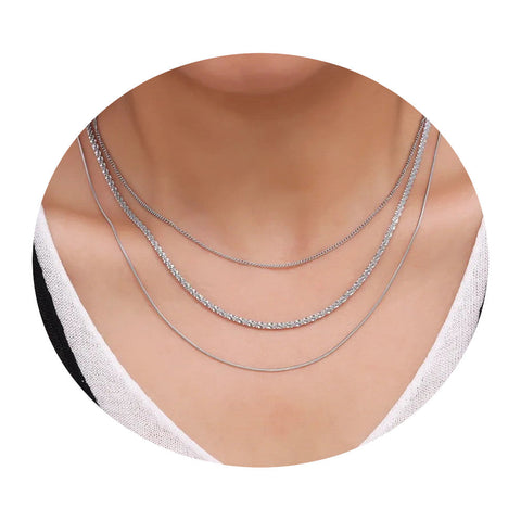 Fashionable Cuban Titanium Steel Necklace Hip Hop Style Multi Layer Layered Women's Collarbone Chain Necklaces & Pendants