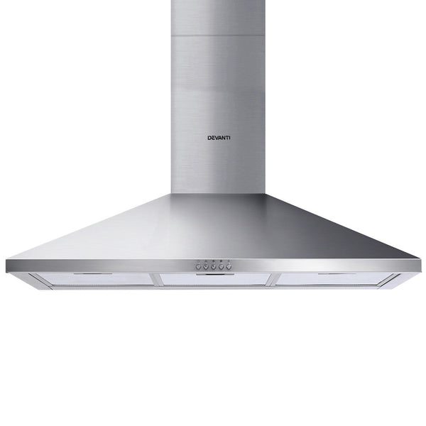 Devanti Range Hood 90Cm 900Mm Kitchen Canopy Stainless Steel Rangehood Wall Mount Rangehoods
