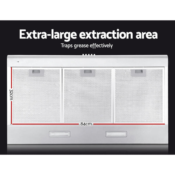 Devanti Fixed Range Hood Rangehood Stainless Steel Kitchen Canopy 90Cm 900Mm Rangehoods