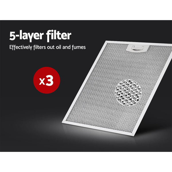 Devanti Fixed Range Hood Rangehood Stainless Steel Kitchen Canopy 90Cm 900Mm Rangehoods