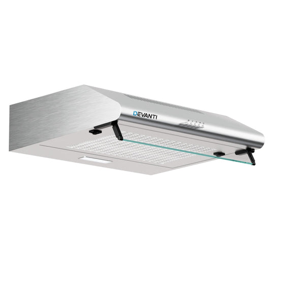Devanti 600Mm Range Hood 60Cm Rangehood Kitchen Canopy Led Light Stainless Steel Rangehoods