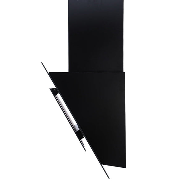 Devanti Rangehood 900Mm Black Angled Side Draft Hood Canopy Glass 90Cm