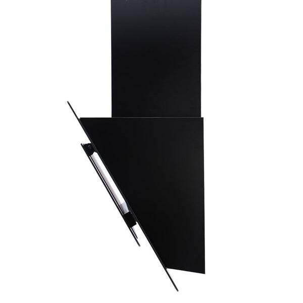 Devanti Rangehood 900Mm Black Angled Side Draft Hood Canopy Glass 90Cm Rangehoods