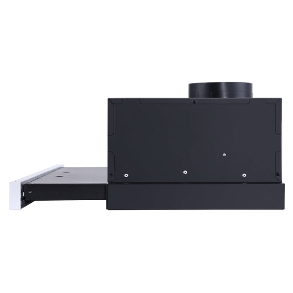 Devanti Rangehood Hood Stainless Steel Slide Out Kitchen Canopy 60Cm 600Mm Black Rangehoods