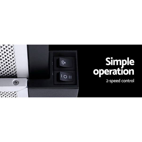 Devanti Rangehood Hood Stainless Steel Slide Out Kitchen Canopy 60Cm 600Mm Black Rangehoods