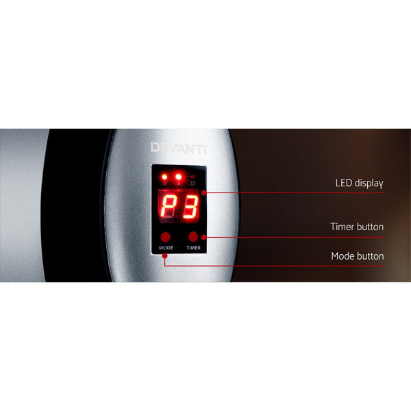 Devanti Electric Radiant Heater Patio Strip Heaters Infrared Indoor Outdoor Remote Control 2000W Patio Heaters