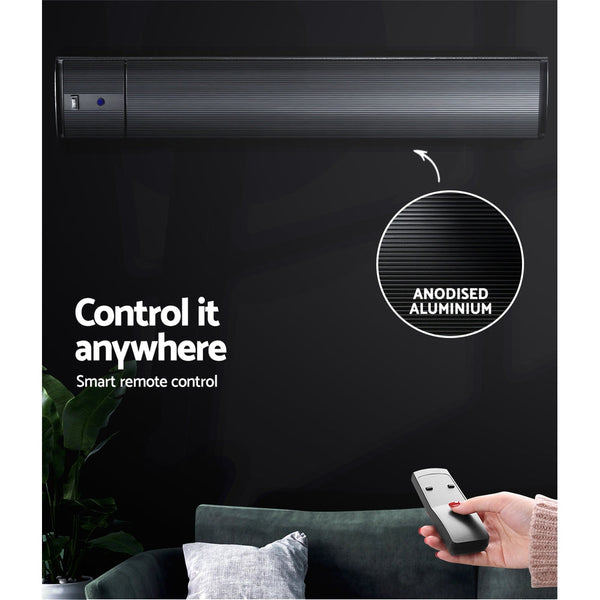 Devanti Electric Infrared Radiant Strip Heater 3200W Panel Bar Remote Control Heaters