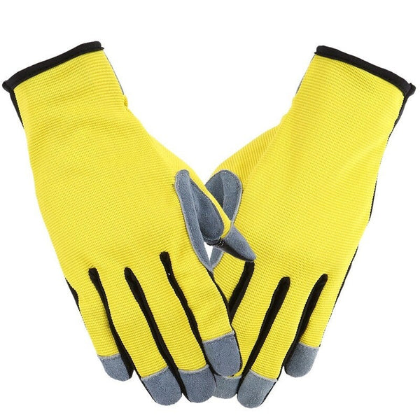 Riding With Touchscreen Function Breathable Yellow Gloves