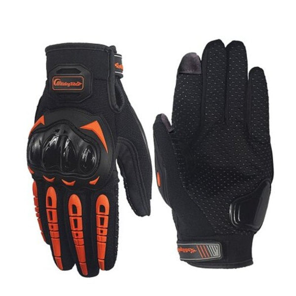 Mcs 17 Touch Screen Motorcycle Racing Gloves Anti Skid Breathable Orange L