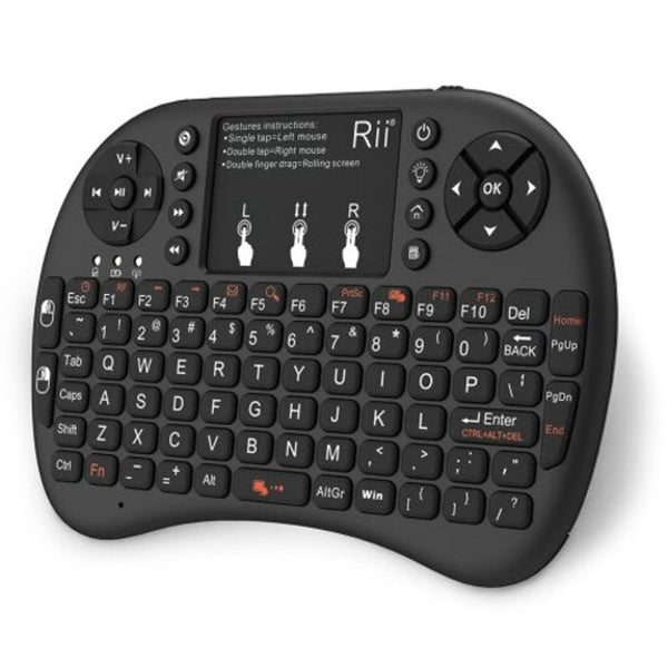 Rii I8 Multi Function Mini 2.4Ghz Wireless Touchpad Keyboard With Built In Battery For Htpc Black Keyboards & Keypads