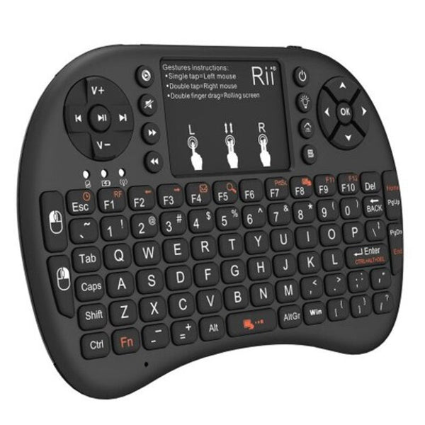 Rii I8 Multi Function Mini 2.4Ghz Wireless Touchpad Keyboard With Built In Battery For Htpc Black Keyboards & Keypads