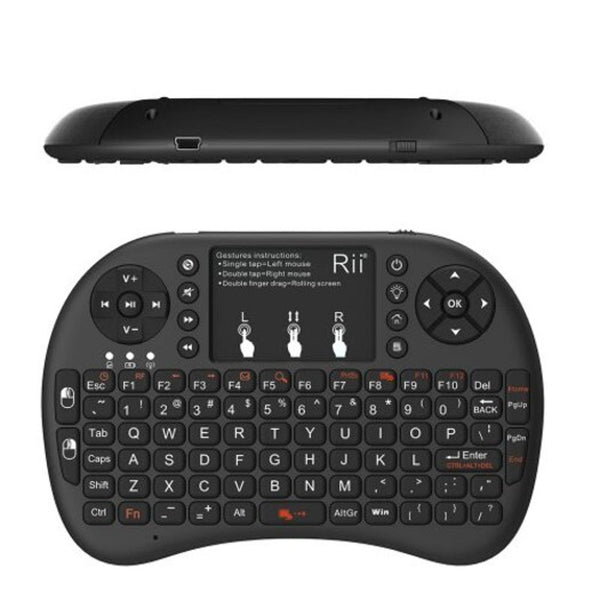 Rii I8 Multi Function Mini 2.4Ghz Wireless Touchpad Keyboard With Built In Battery For Htpc Black Keyboards & Keypads