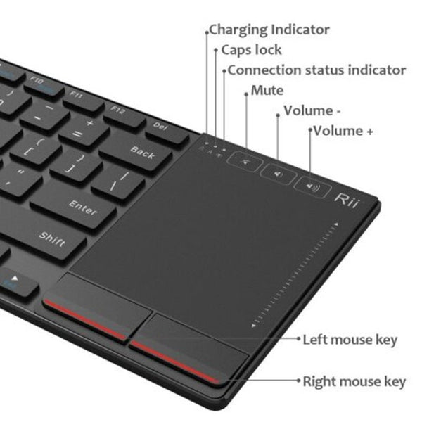 Rii K22 2.4G Mini Multimedia Wireless Keyboard Black De Keyboards & Keypads