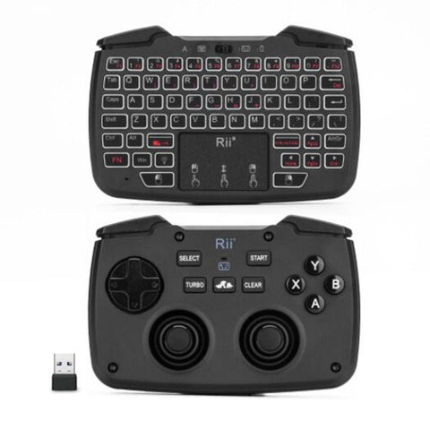Rii Rk707 Mini Wireless Game Controller Mouse Keyboard Combo Black Keyboard & Mouse Bundles