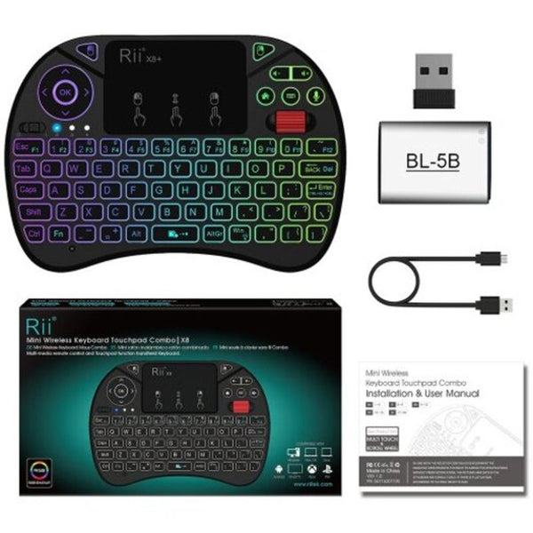 Rii X8 Plus 2.4Ghz Wireless Air Mouse Keyboard Black Keyboards & Keypads