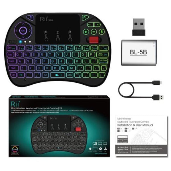 Rii X8 Pro English 2.4Ghz Wireless Mini Keyboard Black Us Version Keyboards & Keypads
