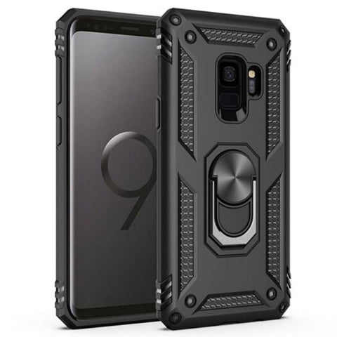 Ring Buckle Kickstand Armor Phone Case For Samsung Galaxy S9 Black